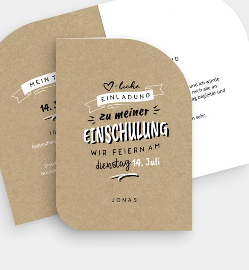 Einladungskarte Einschulung Cool Letters