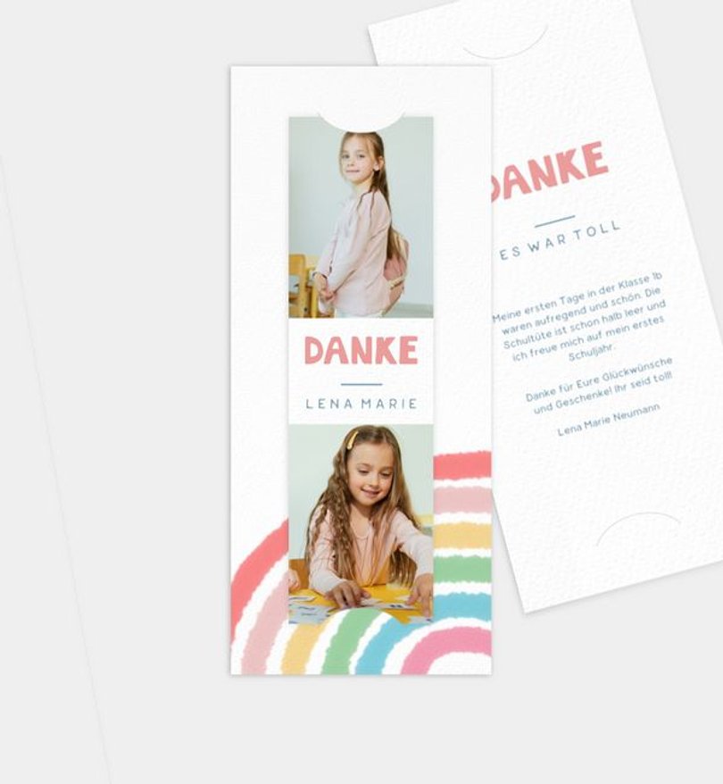 Dankeskarte Einschulung Mein Regenbogen