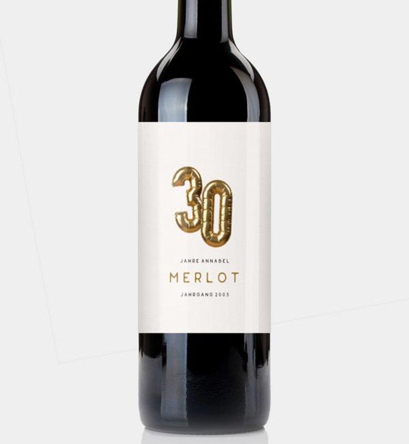 Flaschenetikett Geburtstag Party Baloon