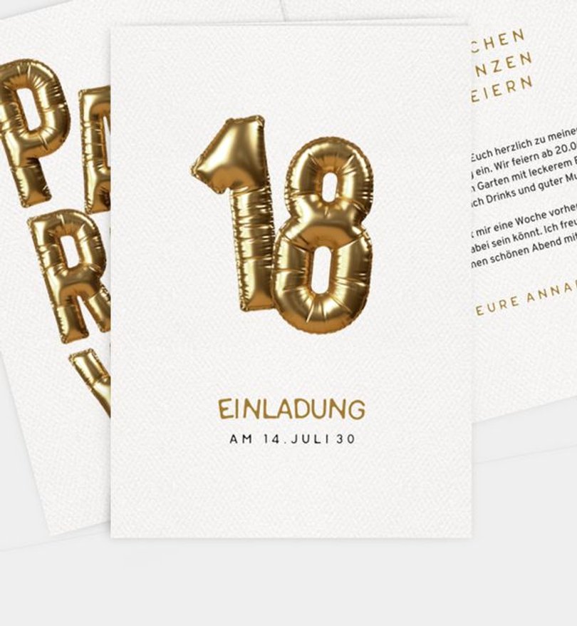 Einladungskarte Geburtstag Party Baloon