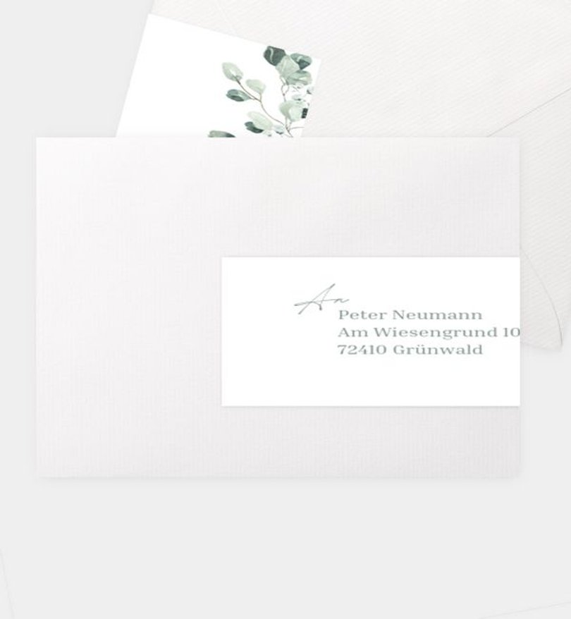 Adressaufkleber Hochzeit Cinerea