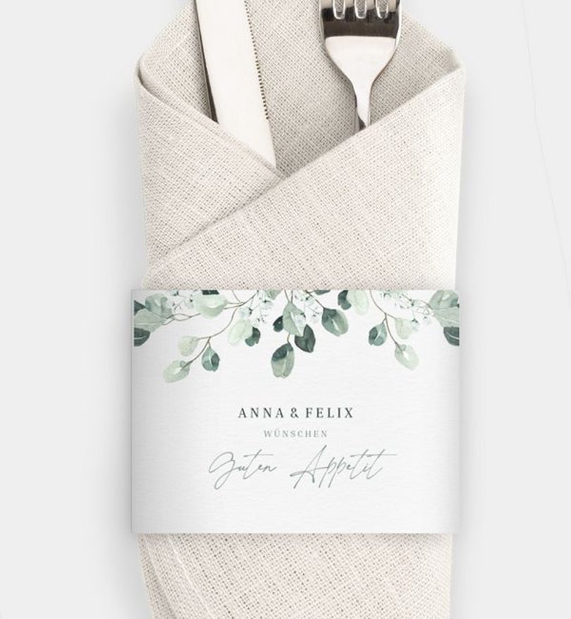 Besteck Servietten-Zubehör Hochzeit Cinerea