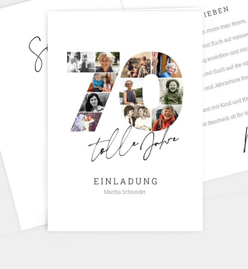 Einladungskarte Geburtstag Fotosammlung