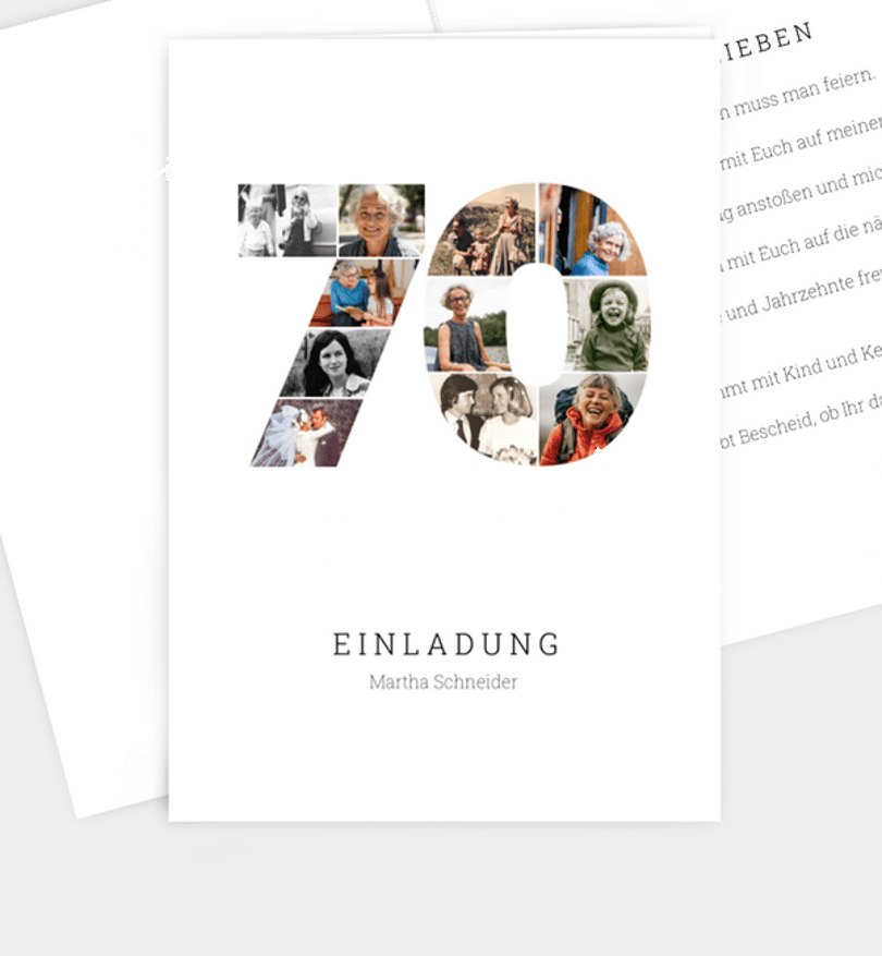 Einladungskarte Geburtstag Fotosammlung