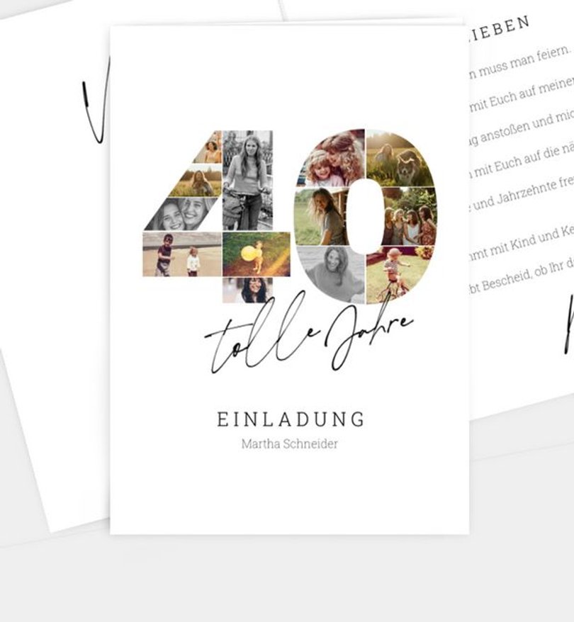 Einladungskarte Geburtstag Fotosammlung