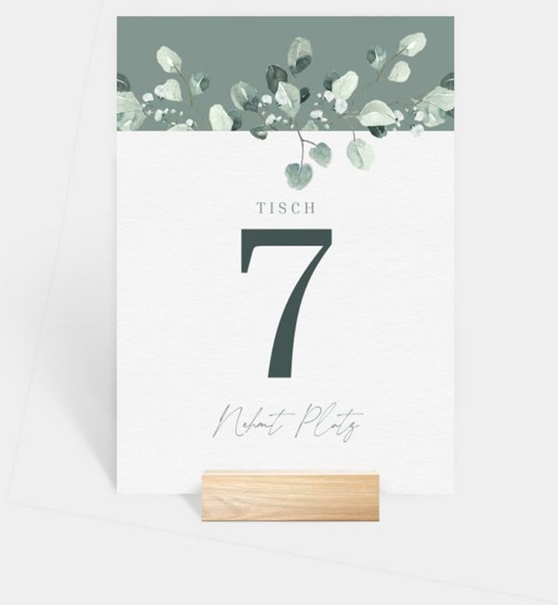 Tischnummer Hochzeit Cinerea