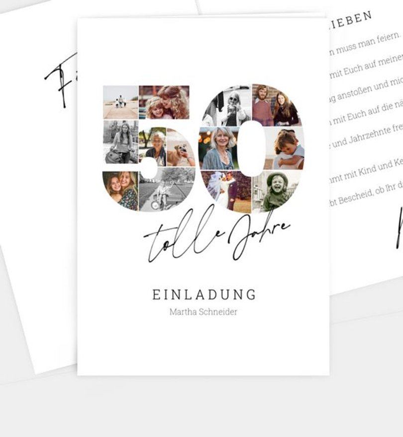Einladungskarte Geburtstag Fotosammlung