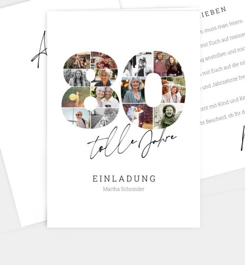 Einladungskarte Geburtstag Fotosammlung
