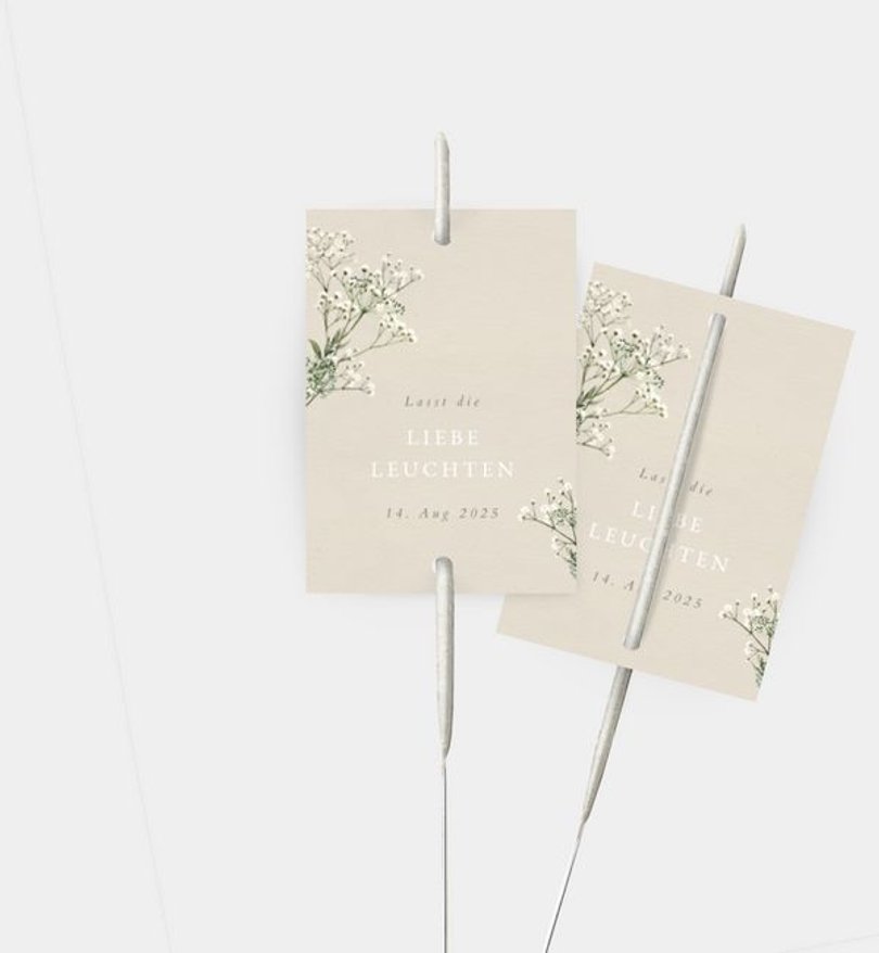 Wunderkerzenetikett Hochzeit Zarter Ausdruck