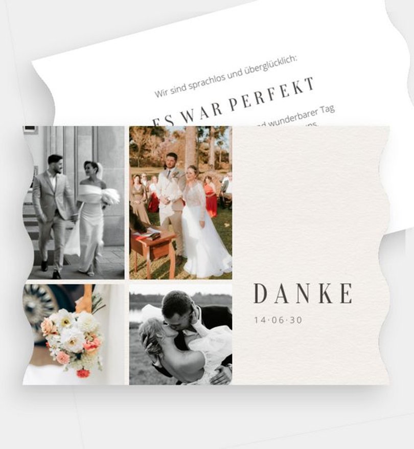 Dankeskarte Hochzeit Modern Style