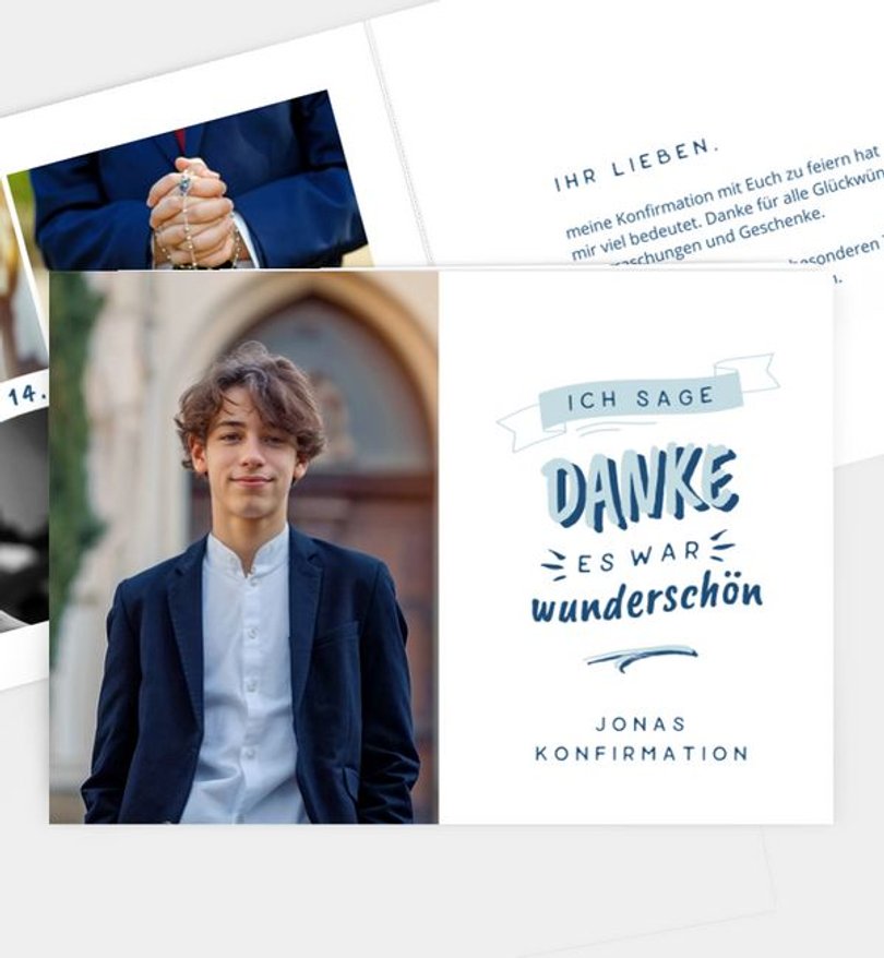 Dankeskarte Konfirmation Cool Letters