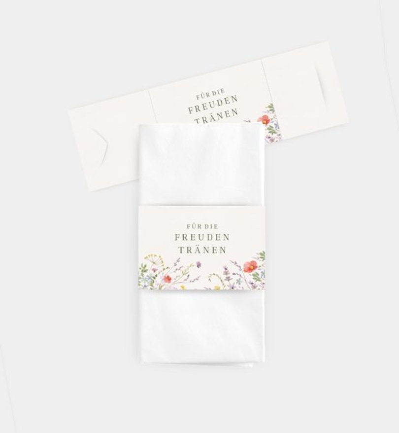 Taschentücher Banderole Hochzeit Wildflowers