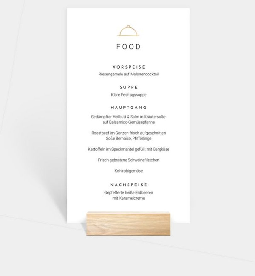 Menükarte Goldene Hochzeit Unsere Ringe
