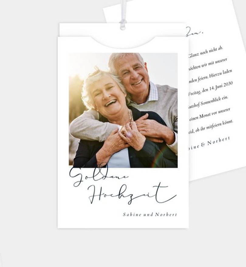 Einladungskarte Goldene-Hochzeit Sweet Moment
