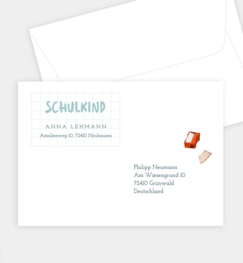 Briefumschlag einschulung/briefumschlag/occasion Schulzeug