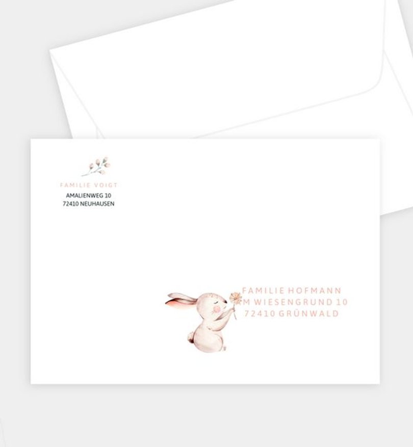 Briefumschlag Ostern Hasenliebe