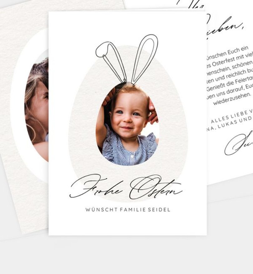 Grußkarte Ostern Süße Hasenöhrchen