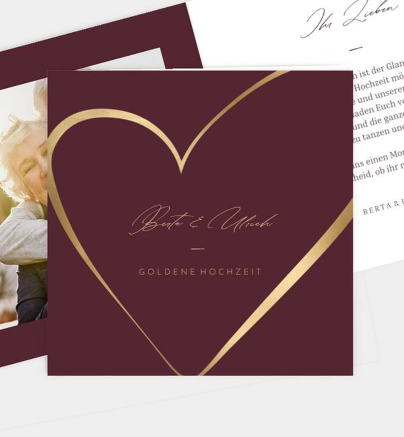 Einladungskarte Goldene-Hochzeit Big Love