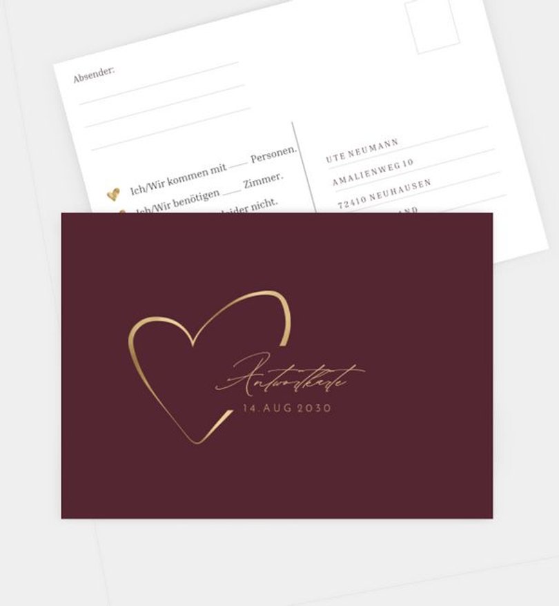 Antwortkarte Goldene Hochzeit Big Love