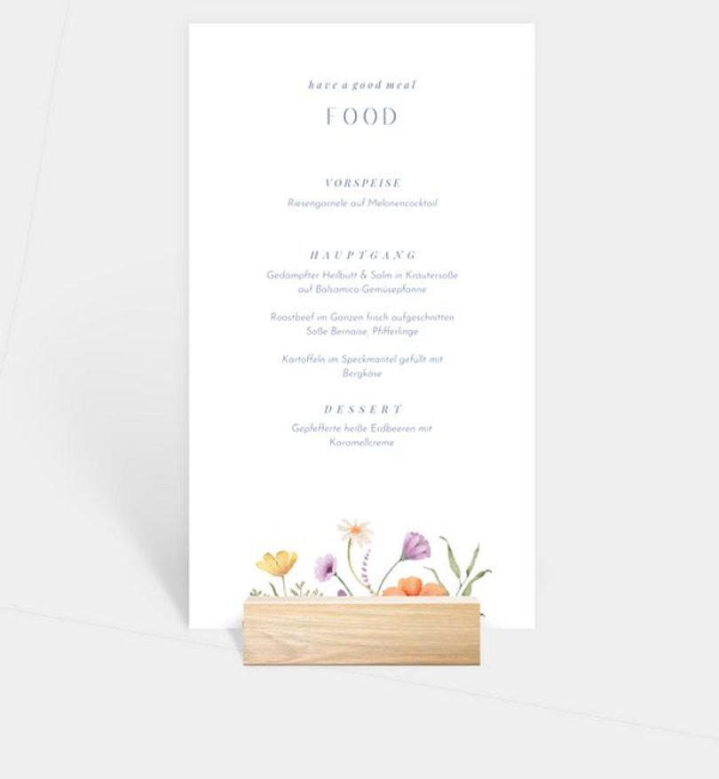 Menükarte Goldene Hochzeit Midsummer