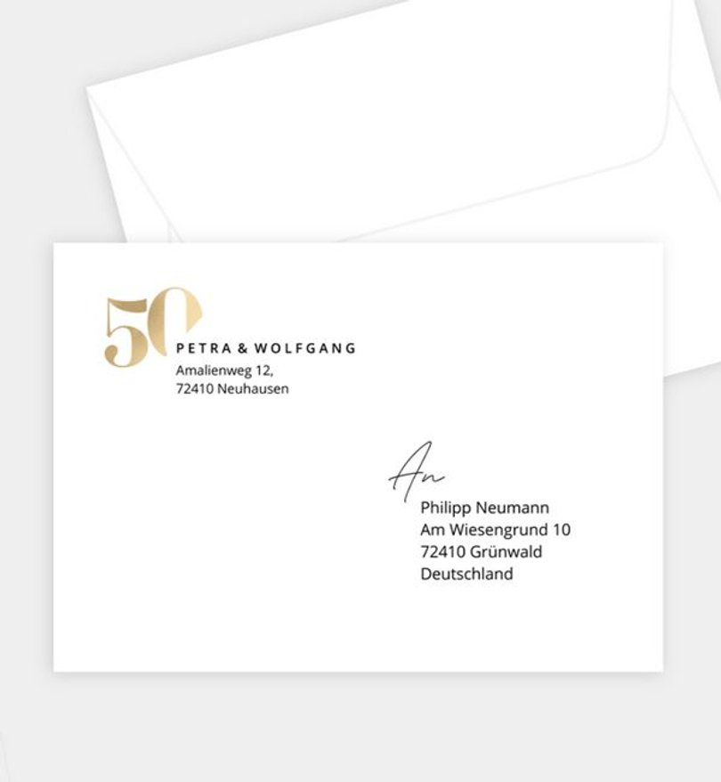 Briefumschlag Goldene-Hochzeit Anniversary