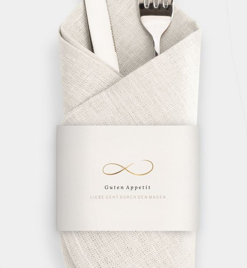 Besteck Servietten-Zubehör Goldene Hochzeit Liebeswerte