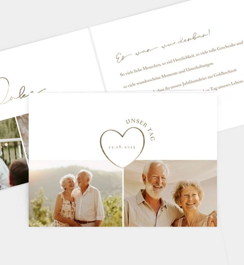 Dankeskarte Goldene-Hochzeit Jubiläum
