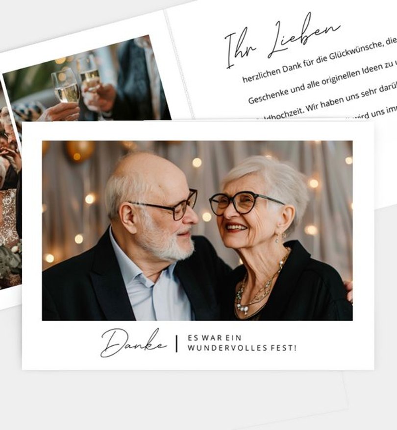 Dankeskarte Goldene-Hochzeit Anniversary