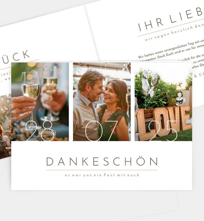 Dankeskarte Silberhochzeit Semplice