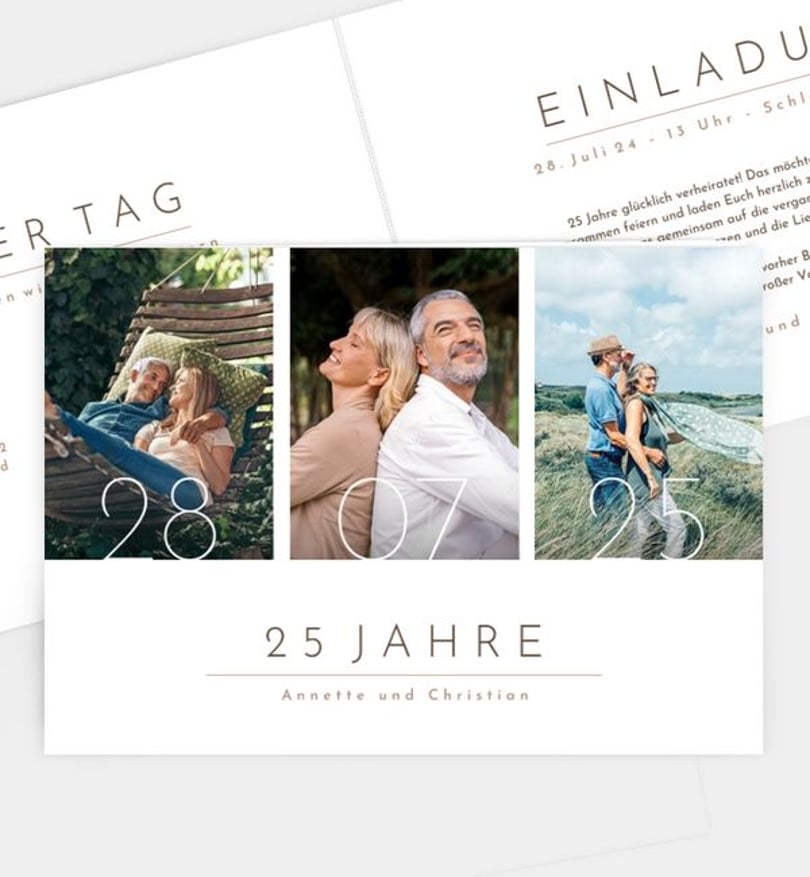 Einladungskarte Silberhochzeit Semplice