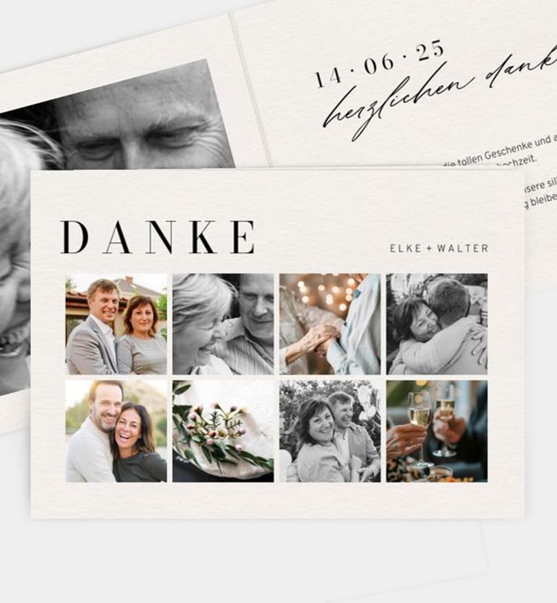 Dankeskarte Silberhochzeit Ease