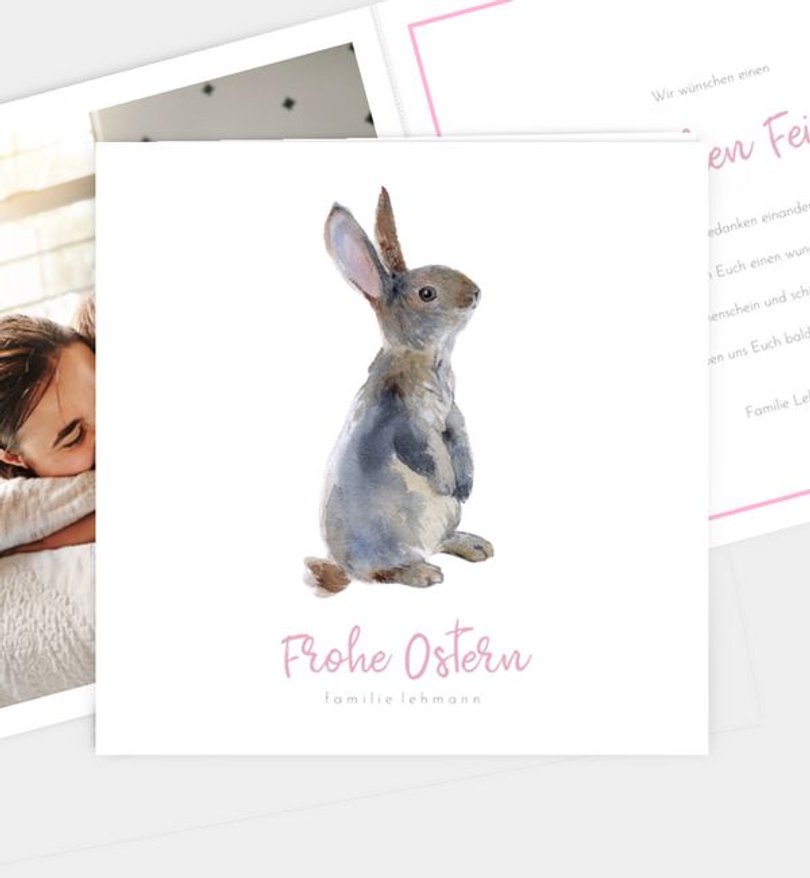 Grußkarte Ostern Hase