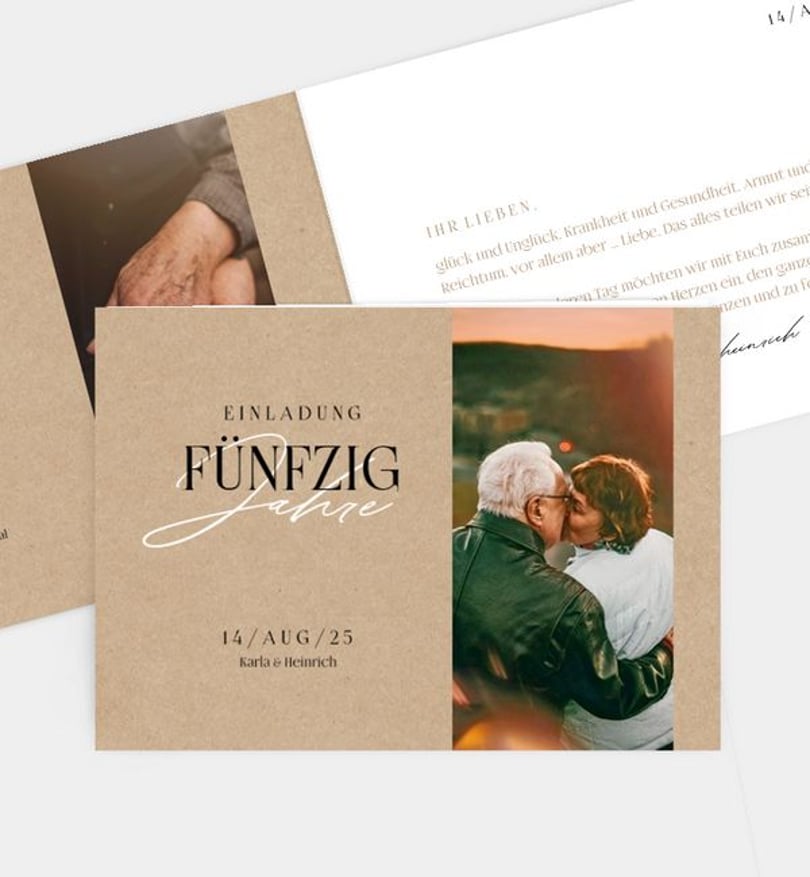Einladungskarte Goldene-Hochzeit Dynamic Elegance