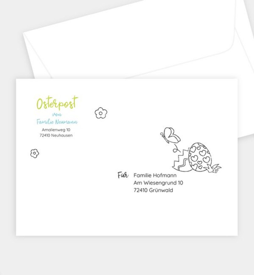 Briefumschlag Ostern Küken & Co. • Ausmalkarte