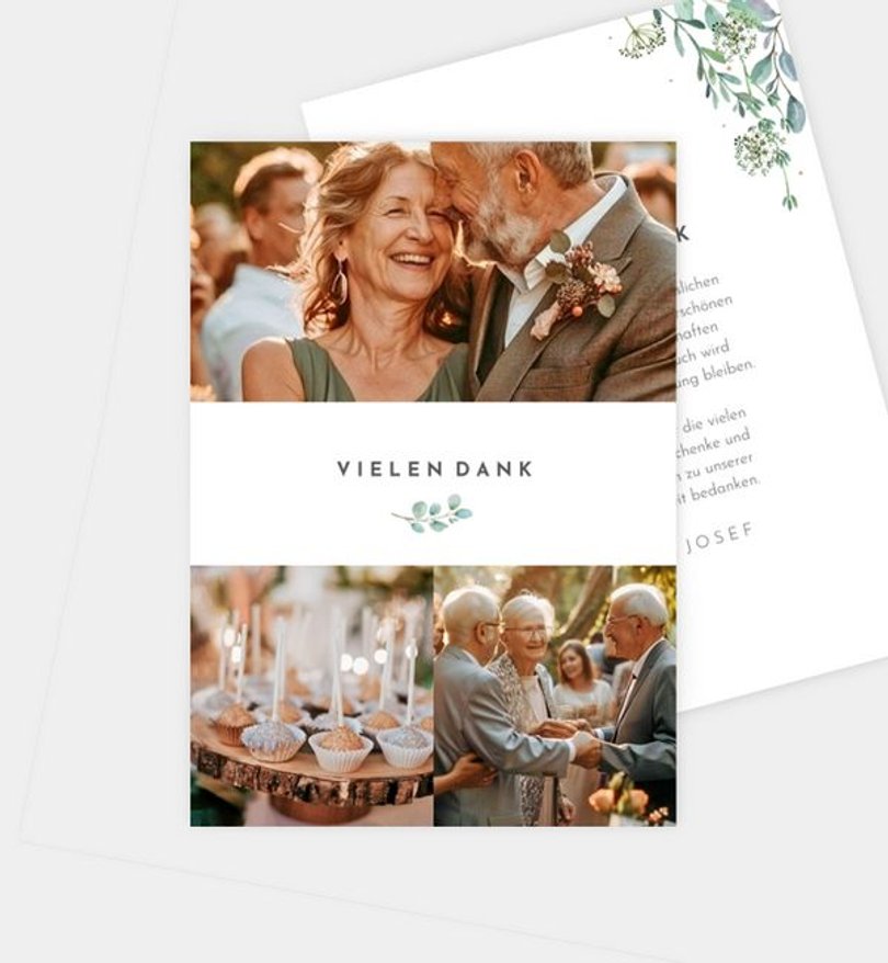 Dankeskarte Goldene-Hochzeit Green Love