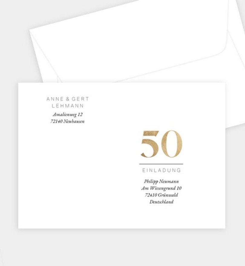 Briefumschlag Goldene-Hochzeit Mix of Numbers