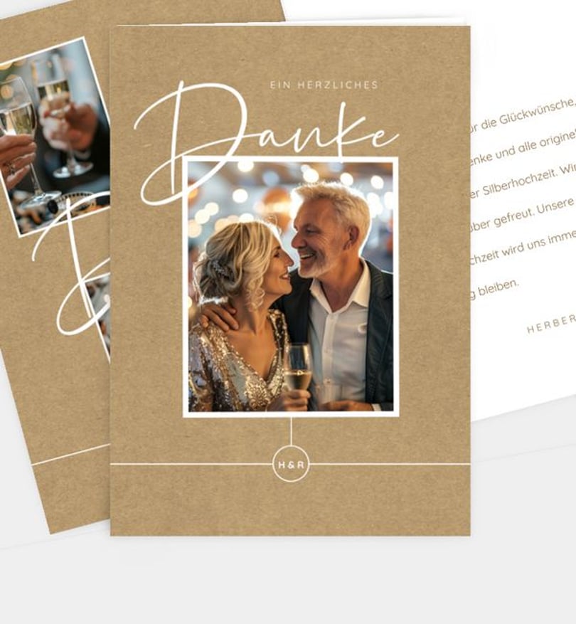 Dankeskarte Silberhochzeit Unsere schönsten Jahre