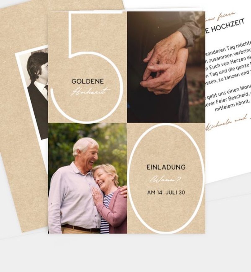 Einladungskarte Goldene-Hochzeit Big Date