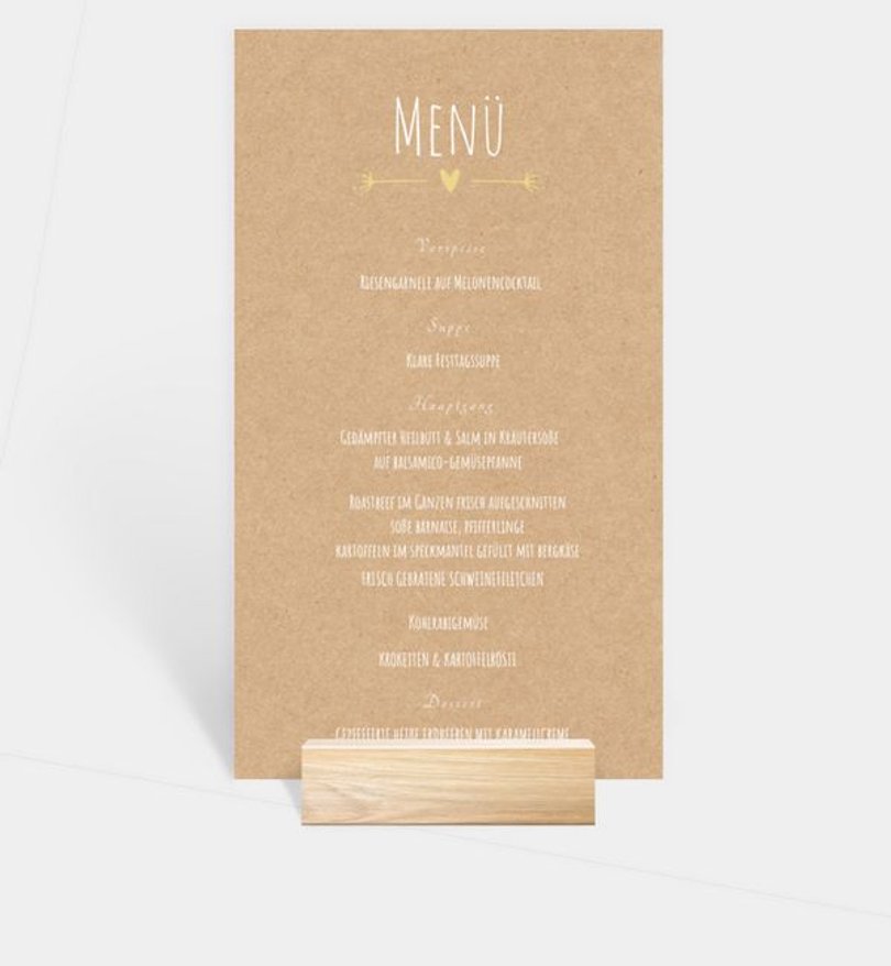 Menükarte Goldene Hochzeit Vintage Love · Crafty