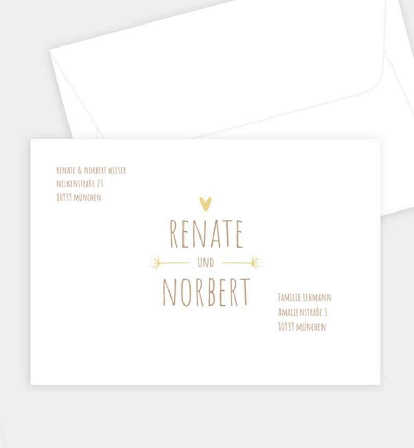 Briefumschlag Goldene-Hochzeit Vintage Love · Crafty