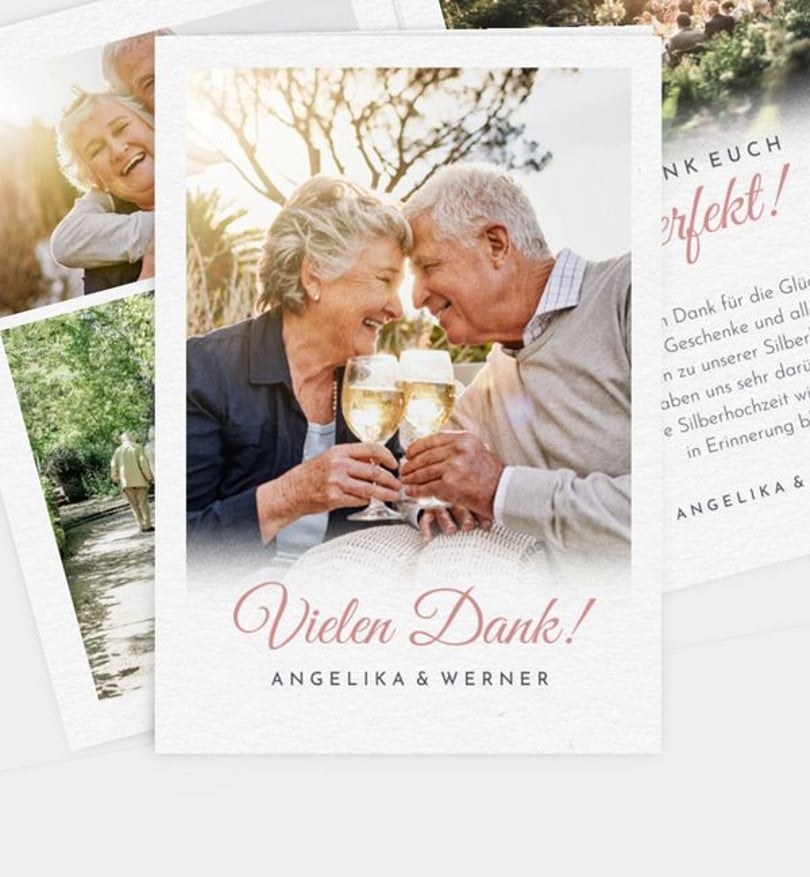 Dankeskarte Goldene-Hochzeit Soft Sunset