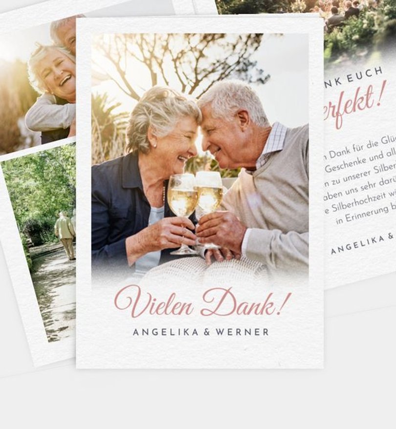 Dankeskarte Goldene-Hochzeit Soft Sunset