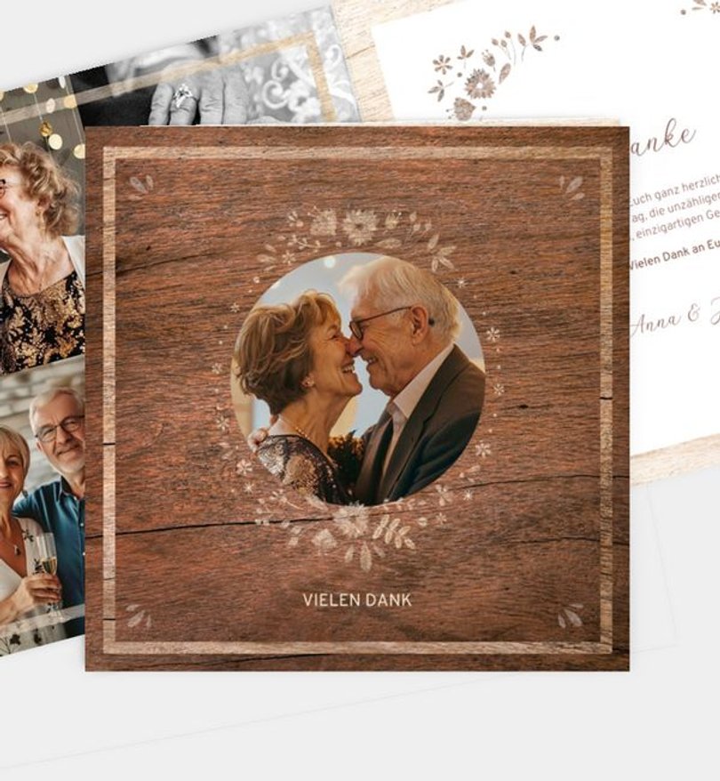 Dankeskarte Goldene-Hochzeit Almliebe