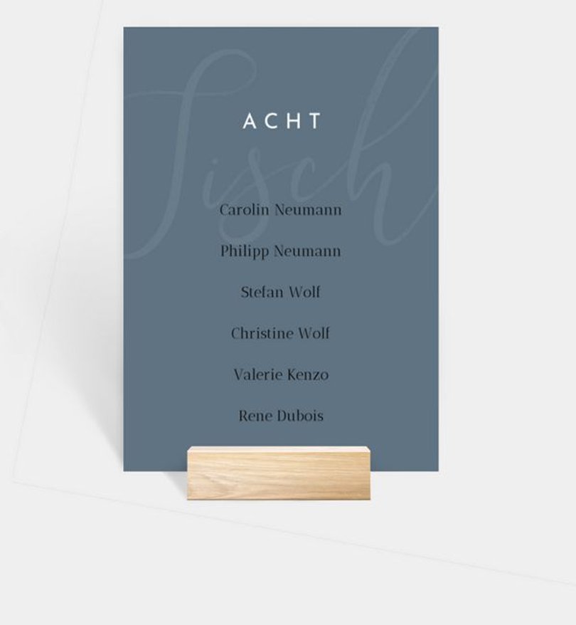 Gruppentischkarte Goldene Hochzeit Liebesbrief