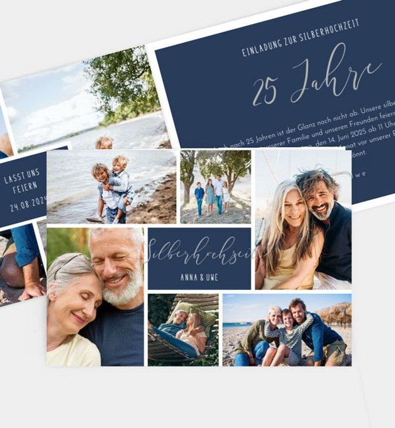 Einladungskarte Silberhochzeit Einzelstück