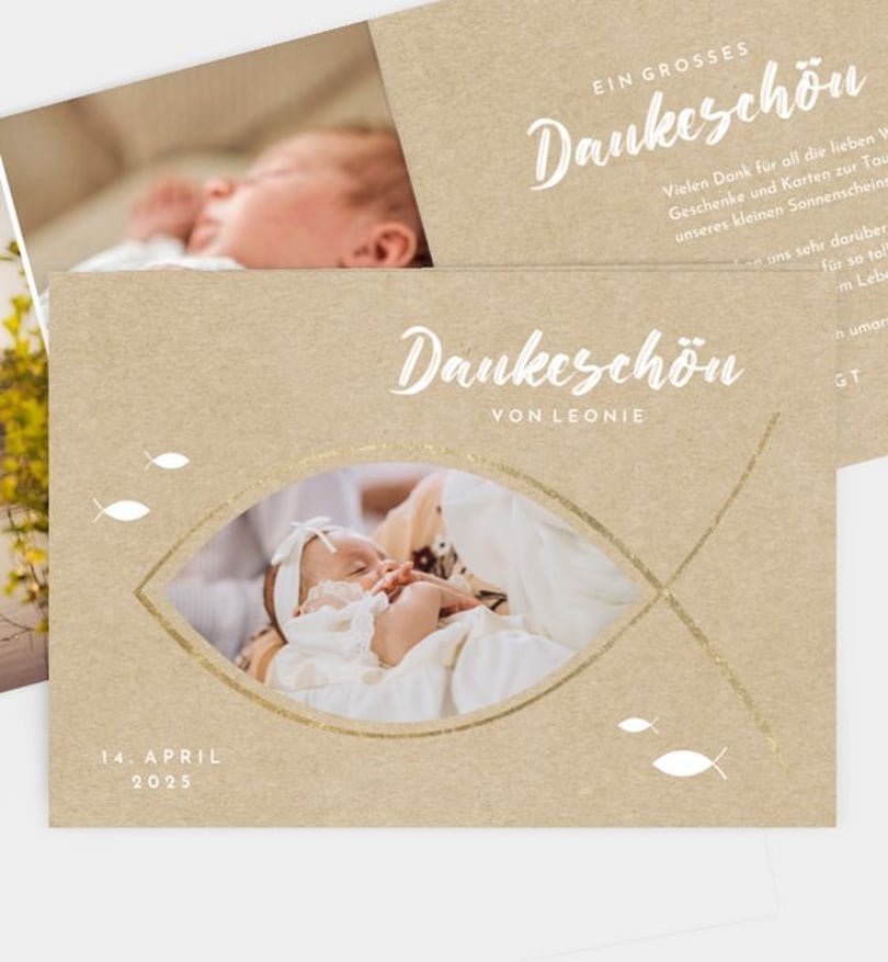 Dankeskarte Taufe Segensfest
