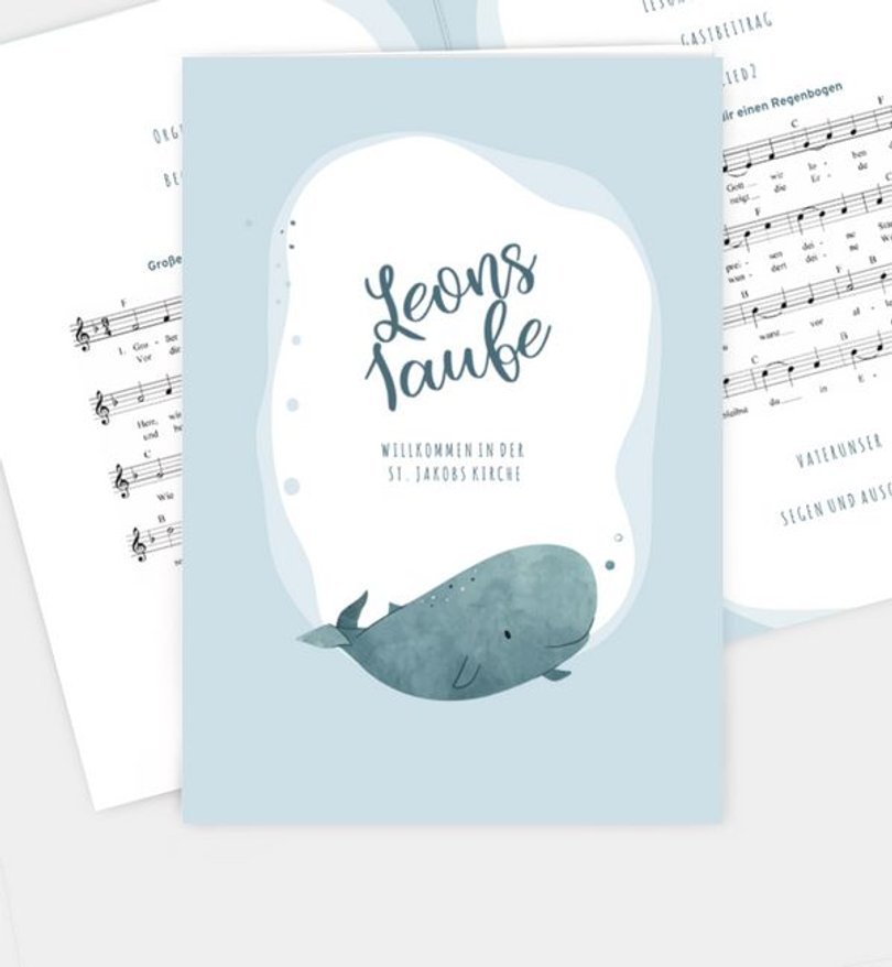 Kirchenheft Taufe Happy Whale