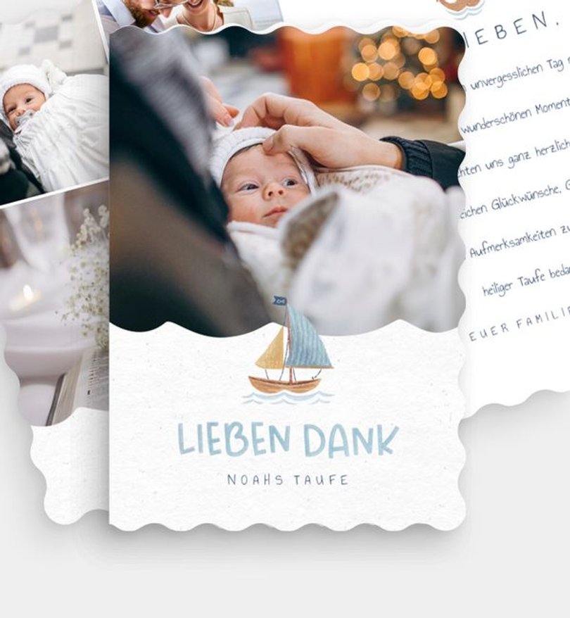 Dankeskarte Taufe Noah