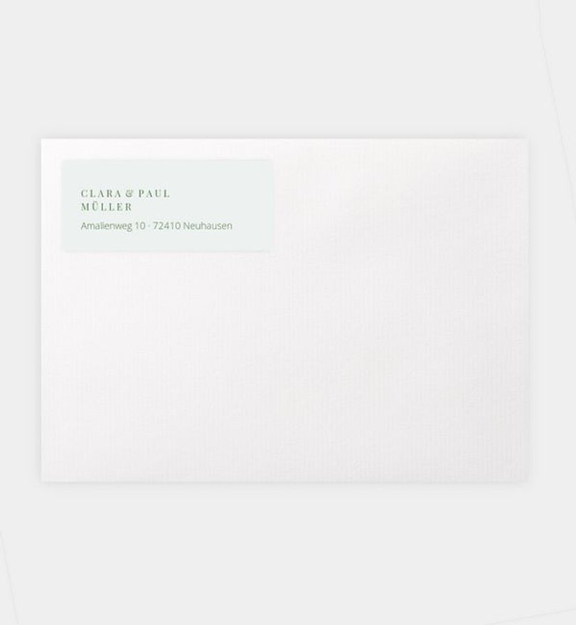 Absenderaufkleber Goldene-Hochzeit Green Romance