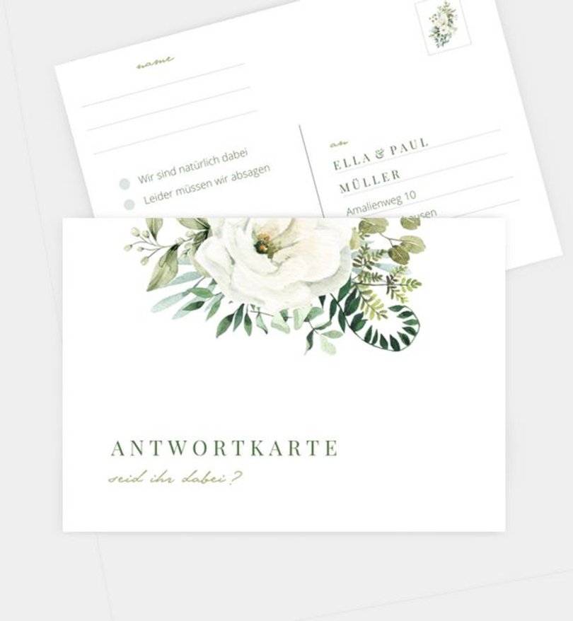 Antwortkarte Goldene Hochzeit Green Romance